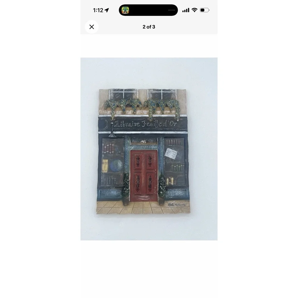 Kate McRostie 3D Resin Wall Plaque Library France Travel Memories Home Decor